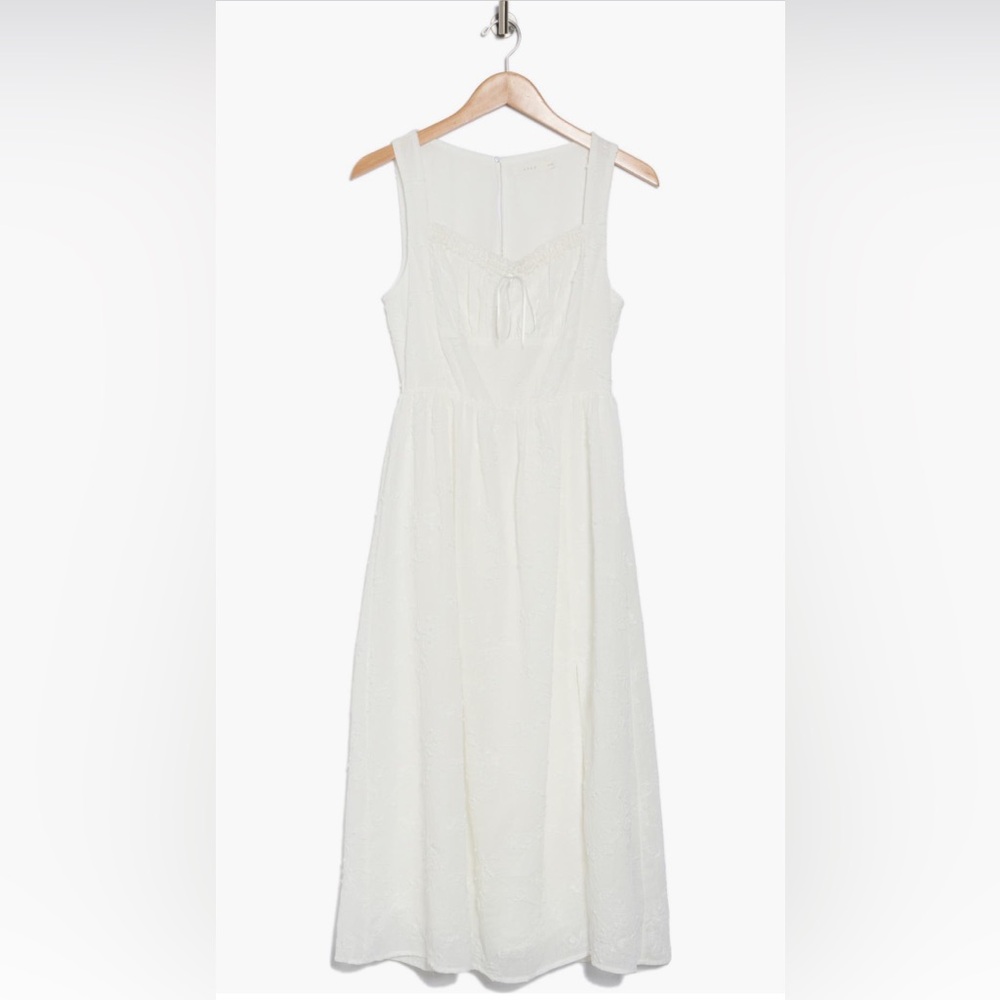 Lush Women's Fit and Flare White Midi Dress- NWT - Large